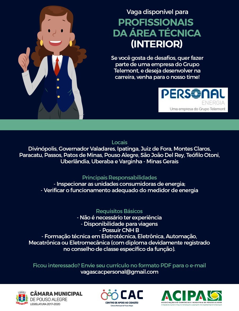 Imagem 1 da notícia: CAC oferece vagas para Profissionais da Área Técnica